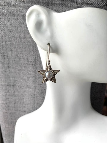 Sterling Silver Starfish Pearl Earrings